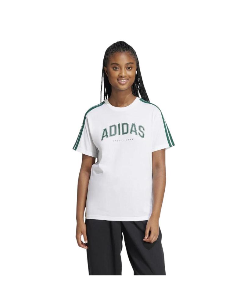 ADIDAS T-SHIRT MANCHES COURTES LOUNGE SOFT-SIDE GRAPHIC JN9128 BLANC CLARO