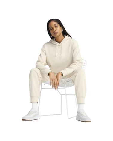 FELPA CON CAPPUCCIO PUMA ESSENTIALS SCRIPT COMFORT ALPINE BEIGE 684983-87 BEIGE