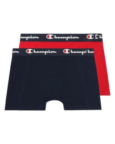CHAMPION BASIC PACK 2 BOXERS U20001-BS517 AZUL MARINHO/VERMELHO MULTICOLOR