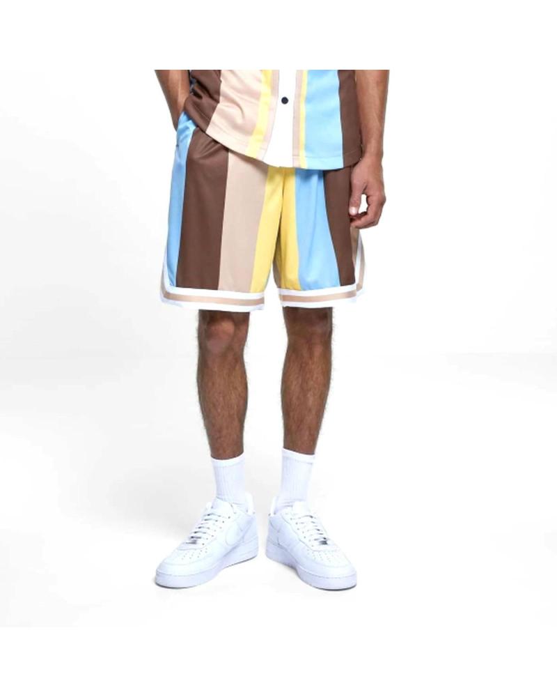KARL KANI VARSITY STRIPED MESH MULTICOLOR SHORTS MULTICOLOR