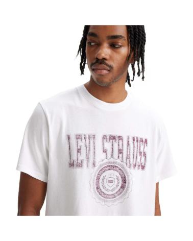 LEVI'S RELAXED FIT T-SHIRT WEISS MIT BEIGEM AUFDRUCK BEIGE