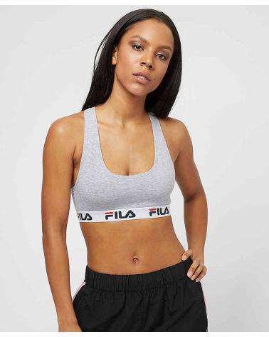 SUTIÃ ESPORTIVO FILA URBAN CINZA COM LOGOTIPO MULTICOLORIDO MULTICOLOR