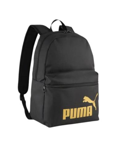 MOCHILA PUMA PHASE 19L PRETO COM LOGO DOURADO 091164-03 NEGRO