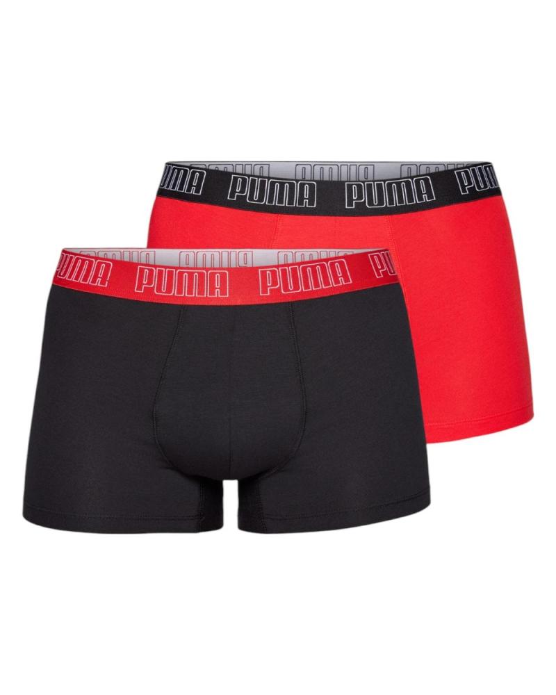 PUMA BIPACK BOXERS -NEGRO EVERYDAY TRUNK ROJO