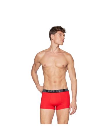 PUMA BIPACK BOXERS -NEGRO EVERYDAY TRUNK ROJO