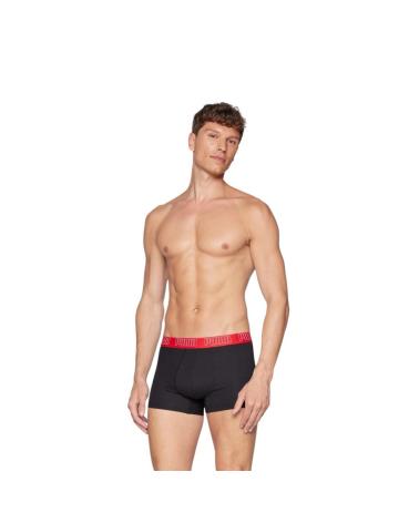 PUMA BIPACK BOXERS -NEGRO EVERYDAY TRUNK ROJO