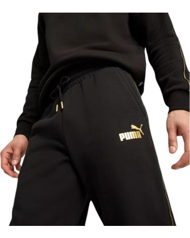 PUMA PANTALONES ESS TAPE MINIMAL GOLD SWEATPANTS FLEECE 685 NEGRO