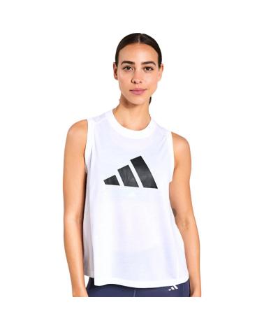 ADIDAS ESSENTIALS LOGO WHITE SLEEVELESS T-SHIRT IT0540 CLARO