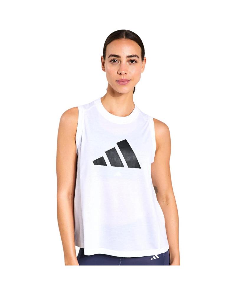 ADIDAS ESSENTIALS LOGO WHITE SLEEVELESS T-SHIRT IT0540 CLARO