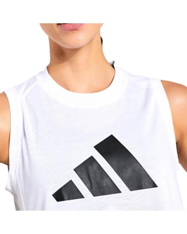 ADIDAS ESSENTIALS LOGO WHITE SLEEVELESS T-SHIRT IT0540 CLARO