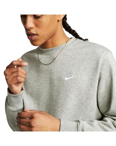 FELPA NIKE M NSW CLUB CREW FT GRIGIA BV2666-063 GRIS