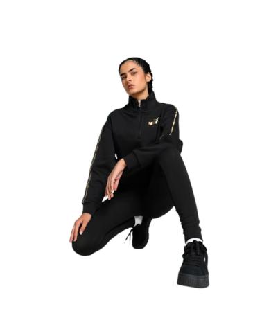 PUMA ESSENTIALS TAPE MINIMAL GOL FULL ZIP SWEATSHIRT BLACK 68 NEGRO