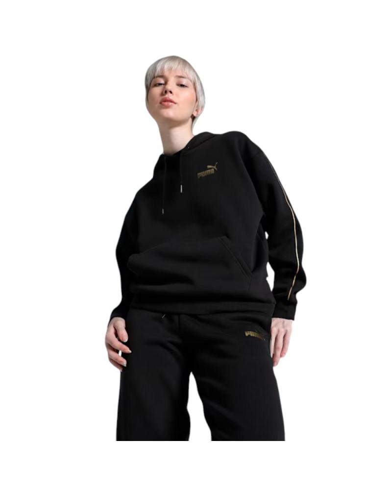 PUMA ESSENTIALS TAPE MINIMAL GOL HOODIE BLACK - 685293-01 NEGRO