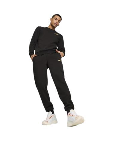 PUMA ESSENTIALS TAPE MINIMAL GOLD CREWNECK SWEATSHIRT 685290-01 BLACK NEGRO