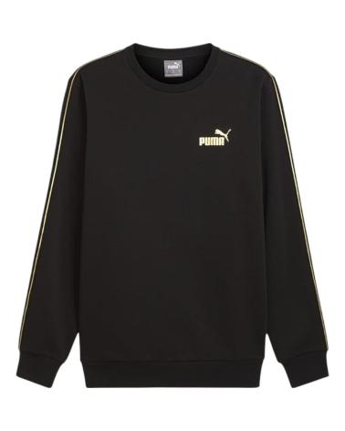 PUMA ESSENTIALS TAPE MINIMAL GOLD CREWNECK SWEATSHIRT 685290-01 BLACK NEGRO