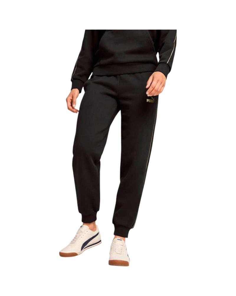 PUMA ESSENTIALS TAPE MINIMAL GOLD FLEECE SWEATPANTS BLACK NEGRO