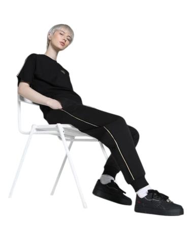 PUMA ESSENTIALS TAPE MINIMAL GOLD FLEECE SWEATPANTS BLACK NEGRO