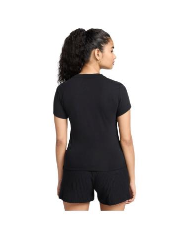 NIKE SPORTSWEAR NSW CHILL KNIT CROPPED T-SHIRT FV5508-010 BLACK NEGRO