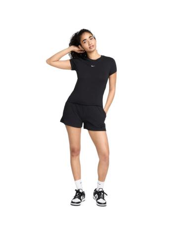 NIKE SPORTSWEAR NSW CHILL KNIT CROPPED T-SHIRT FV5508-010 BLACK NEGRO