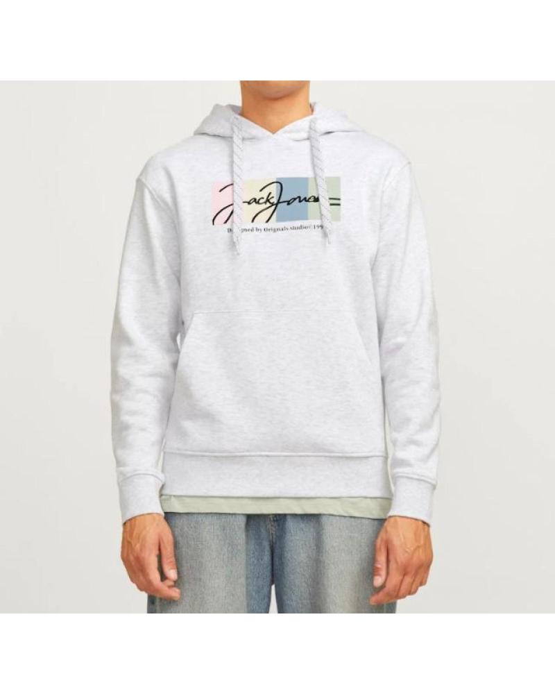 JACK & JONES BRIGHT KAPUZENPULLOVER WEISS BRIGHT