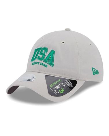 BONÉ AJUSTÁVEL NEW ERA COM LOGOTIPO USA VERDE CINZA GRIS