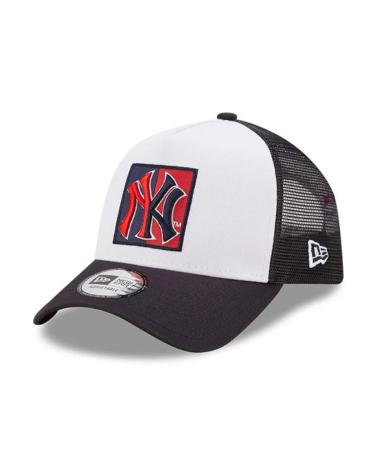 NEW ERA WHITE BLACK TRUCKER CAP WITH SPORTS GRAPHIC BLANCO