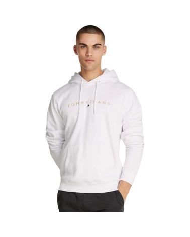TOMMY HILFIGER LINEAR GOLD HOODIE WHITE BLANCO