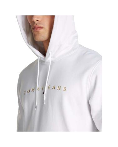 TOMMY HILFIGER LINEAR GOLD HOODIE WHITE BLANCO