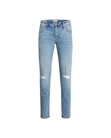 JACK & JONES JEAN HOMME LONGUEUR 32 BLEU AVEC DÉCHIRURES AZUL