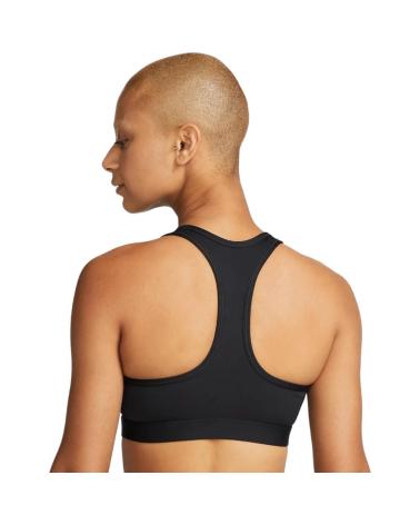 NIKE SWOOSH MEDIUM SUPPORT SPORTS BRA BLACK - DX6821-010 NEGRO
