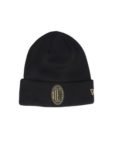 GORRO DE MALHA NEW ERA PRETO COM EMBLEMA DOURADO NEGRO