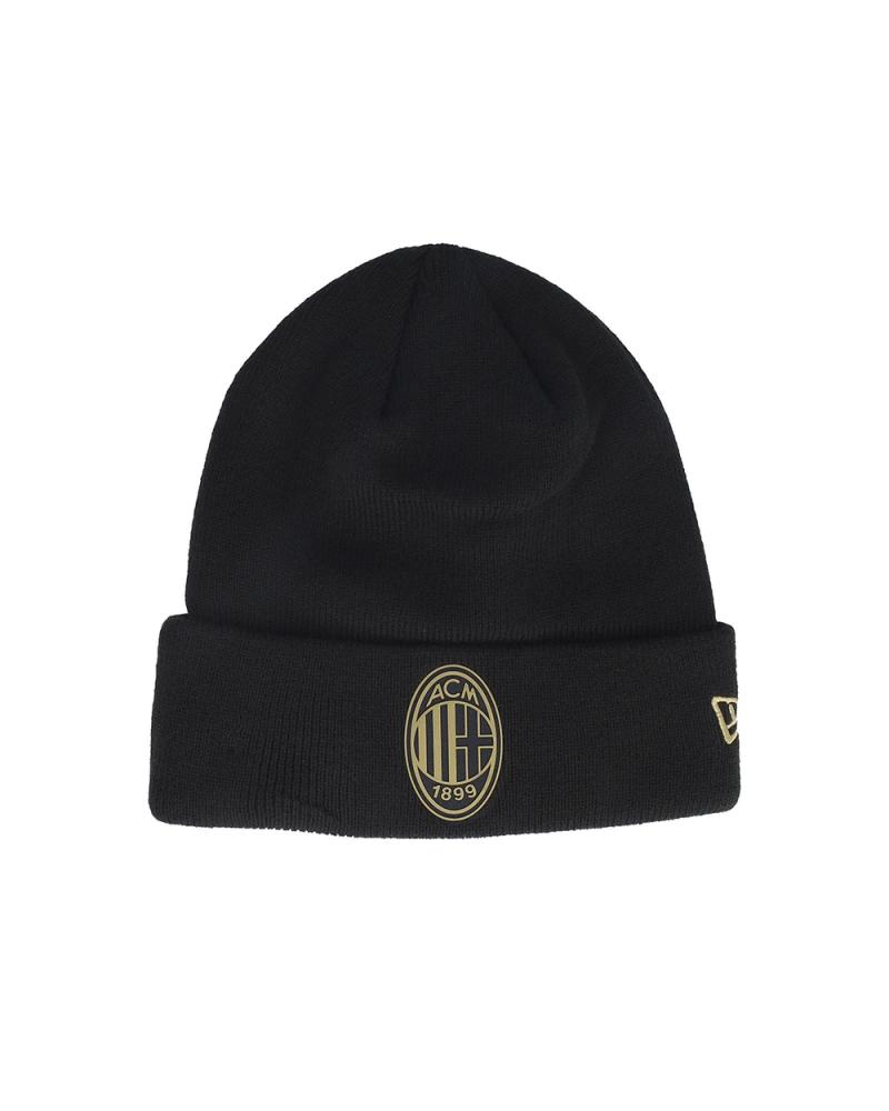 GORRO DE MALHA NEW ERA PRETO COM EMBLEMA DOURADO NEGRO