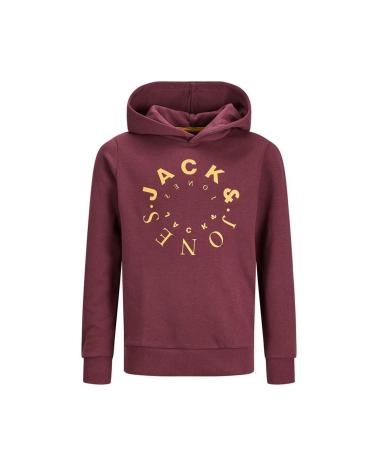 FELPA CON CAPPUCCIO JACK & JONES JJWARRIOR 12243441 BAMBINO BORDEAUX ROYALE