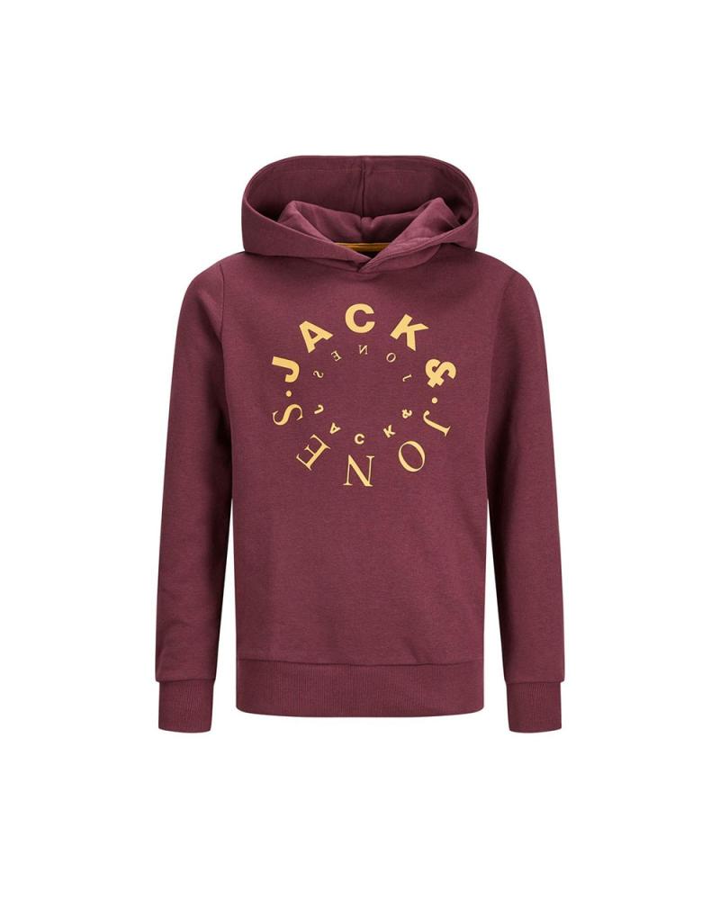 SUDADERA CON CAPUCHA JACK & JONES JJWARRIOR 12243441 NIÑO BURDEOS ROYALE