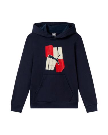 FELPA CON CAPPUCCIO PUMA MODELLO 75 BAMBINA BLU 75