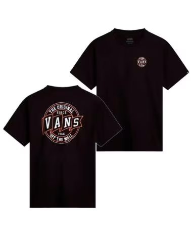 VANS OFF THE WALL CAMISETA VANS OG PENNANT SS CREW VN000HXBBLK1 T SHIRT NEGRO