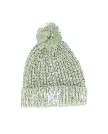 BERRETTO IN LANA NEW ERA CON POMPON E LOGO NY - BEIGE BEIG