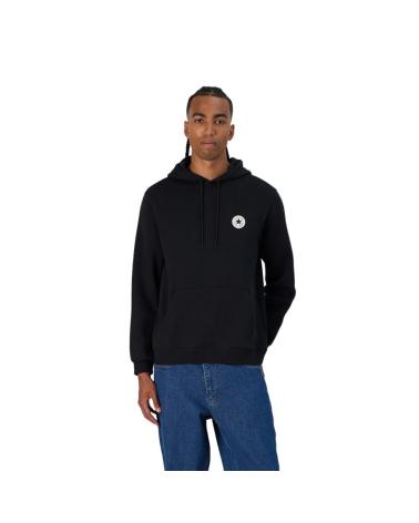 CAMISOLA COM CAPUZ CONVERSE CORE CHUCK PATCH HOODIE PRETA 10026981-A01 A01