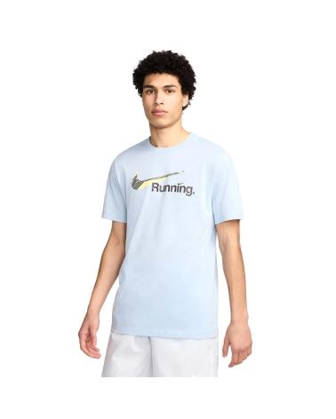 NIKE DF RUN HERITAGE T-SHIRT BLUE FZ0564-440 AZUL