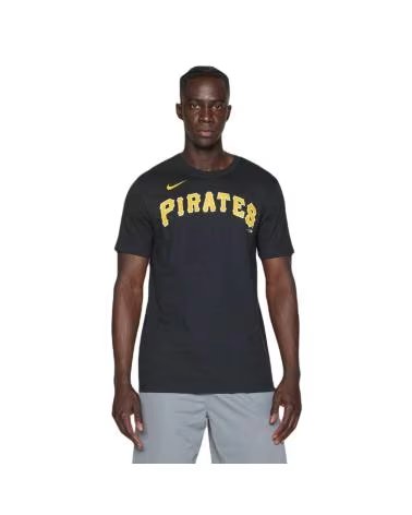 CAMISETA NIKE PITTSBURGH PIRATES FUSE WORDMARK PRETA NEGRO