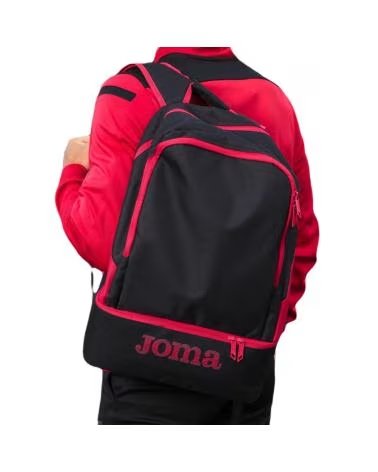 MOCHILA JOMA ESTADIO III NEGRA CON DETALLES ROJOS 23.8L - REF. 400234-106 NEGRO