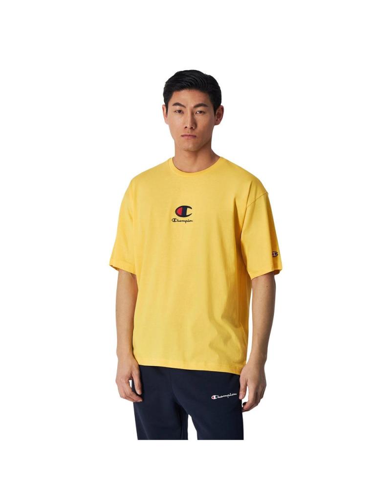 CHAMPION LEGACY EMBROIDERED LOGO T-SHIRT 219847-YS107 YELLOW AMARILLO