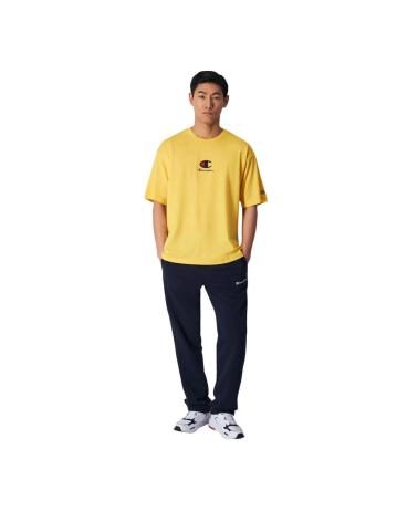 CHAMPION LEGACY EMBROIDERED LOGO T-SHIRT 219847-YS107 YELLOW AMARILLO