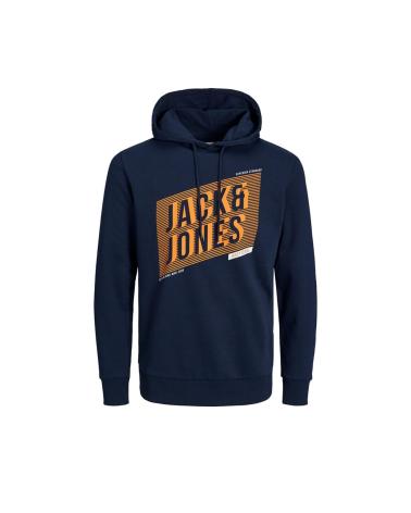 SUDADERA CON CAPUCHA JACK AND JONES AZUL NAVY 12235336 PARA HOMBRE NAVY
