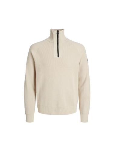 JERSEY JACK AND JONES HALF ZIP JCOFILO KNIT 12240621 BEIGE PARA HOMBRE BEIG