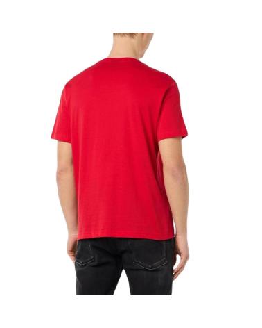 T-SHIRT CHAMPION LEGACY GIROCOLLO 219736-RS011 ROSSA CON BANDA DIAGONALE ROJO