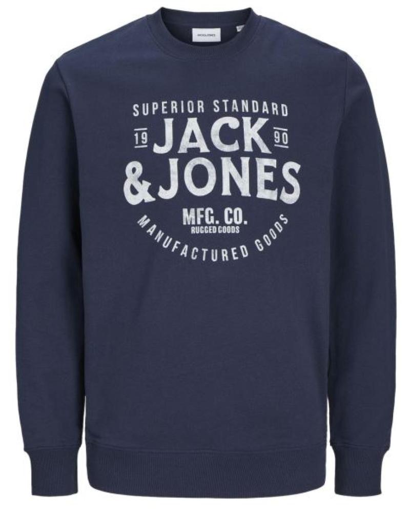 JACK & JONES SWEATSHIRT WITH PRINTED LOGO NAVY BLUE BLACK