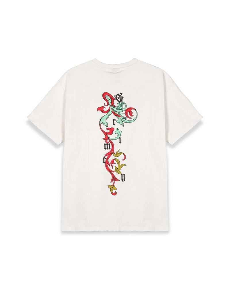 CAMISETA GRIMEY OWHT BEIGE CON ESTAMPADO GRÁFICO TRASERO OWHT
