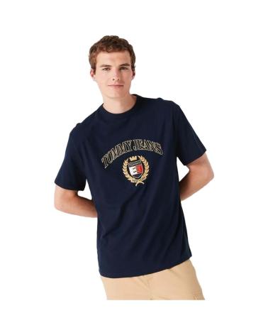 T-SHIRT TOMMY HILFIGER LOGO ÉCUSSON BLEU AZUL