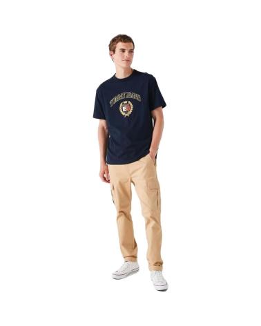 T-SHIRT TOMMY HILFIGER LOGO ÉCUSSON BLEU AZUL